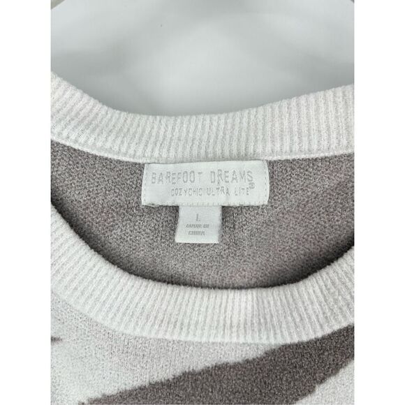 Barefoot Dreams Cozy Chic Ultra Lite Ocean Reef Pullover Zebra Print Size Large - Picture 3 of 10